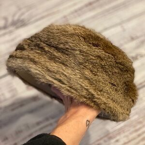 Real fur Beret hat